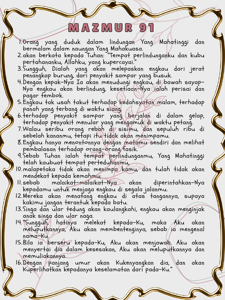 Perlindungan dalam Mazmur 91 | PDF
