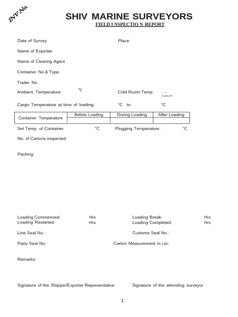 Marine Survey Inspection Report | PDF