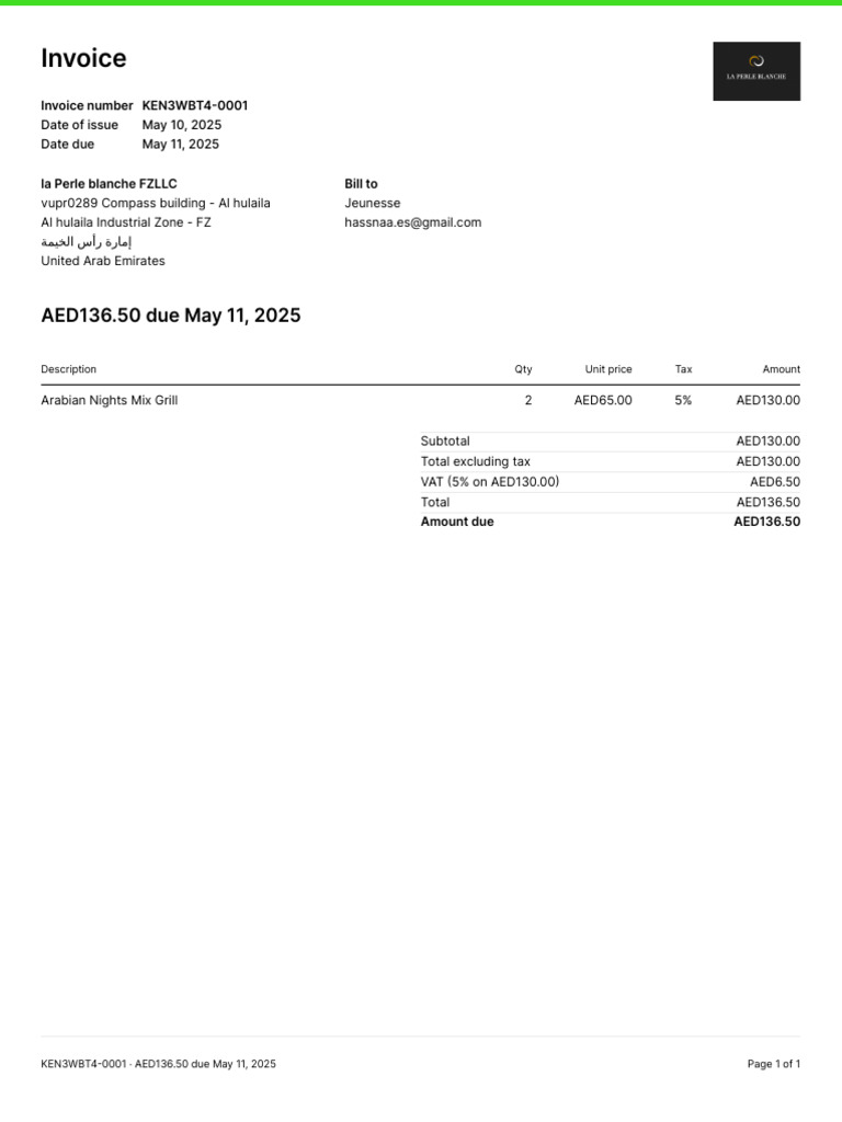 Invoice Ken3wbt4 0001 | PDF