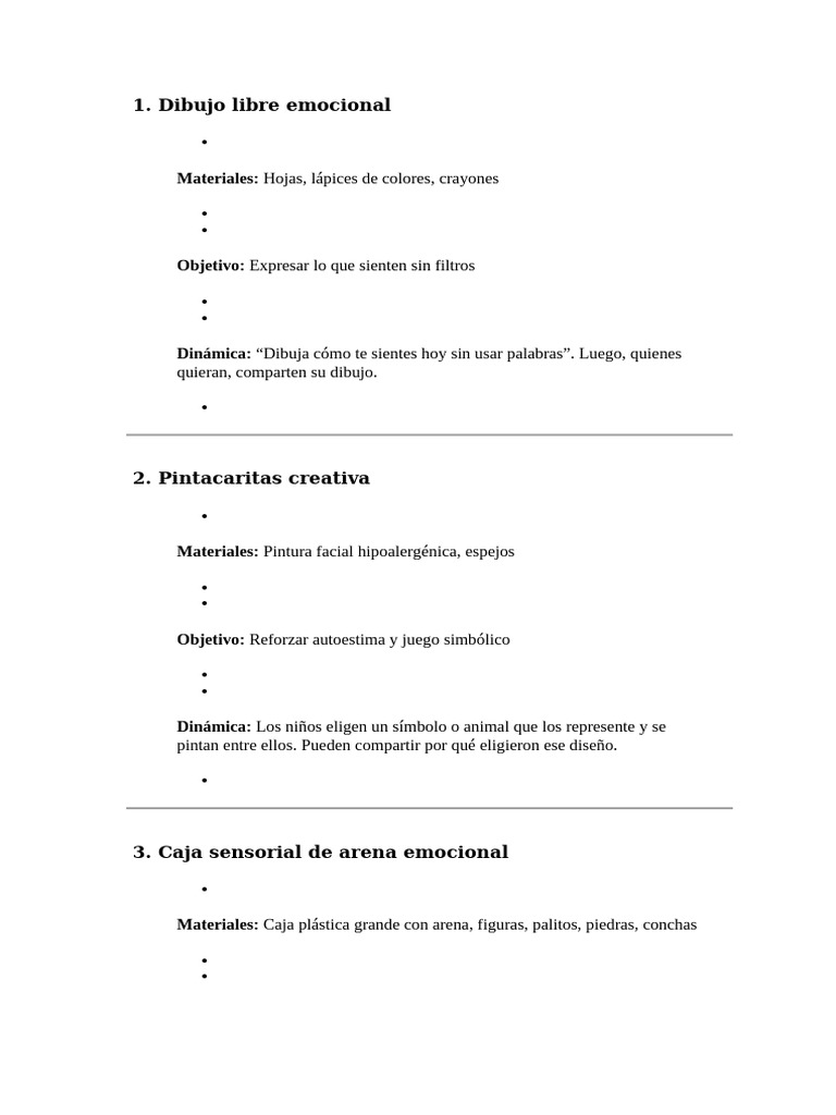Actividades Creativas para Expresar Emociones | PDF | Las emociones ...