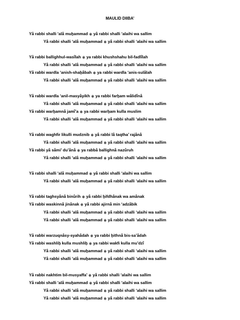Maulid Diba | PDF | Abrahamic Religions | Quran