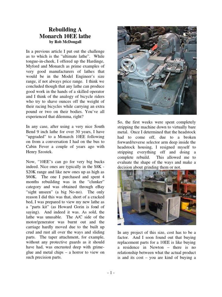 thumbnail image 2 of MONARCH 10EE Metal Lathe Operator & Parts Instruction Manual - Older Model 0476 2 of 5