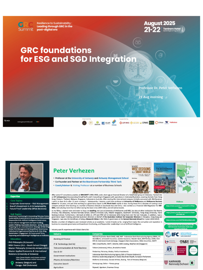 GRC Framework for ESG and SDG Integration | PDF | Natural Environment ...