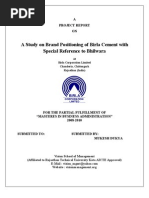 30272259 Project on Brand Positioning of Birla Cement AMIT GHAWARI Vision School of Mgmt Chittorgarh