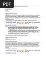 Download Cognitive Psychology Definition Paper by Ellen Crockett SN90822427 doc pdf