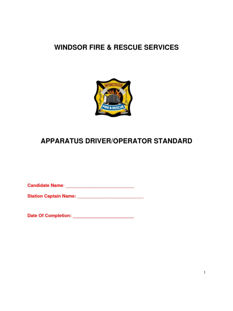 Apparatus Driver Operator Standard | PDF | Fire Engine | Pump
