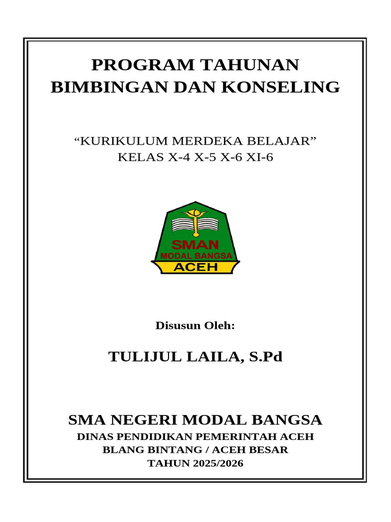 Program BK Kurikulum Merdeka 2025/2026 | PDF