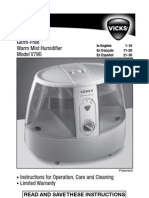 Germ-Free Warm Mist Humidifier Model V790: Read and Save These Instructions