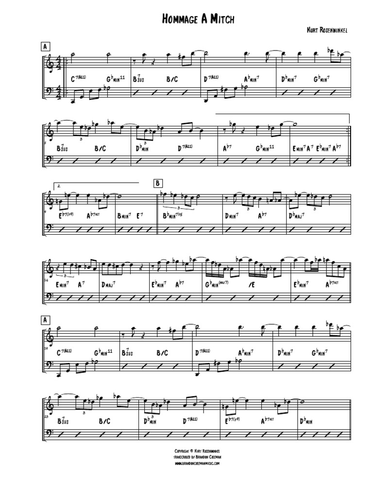 Hommage A Mitch Kurt Rosenwinkel PDF