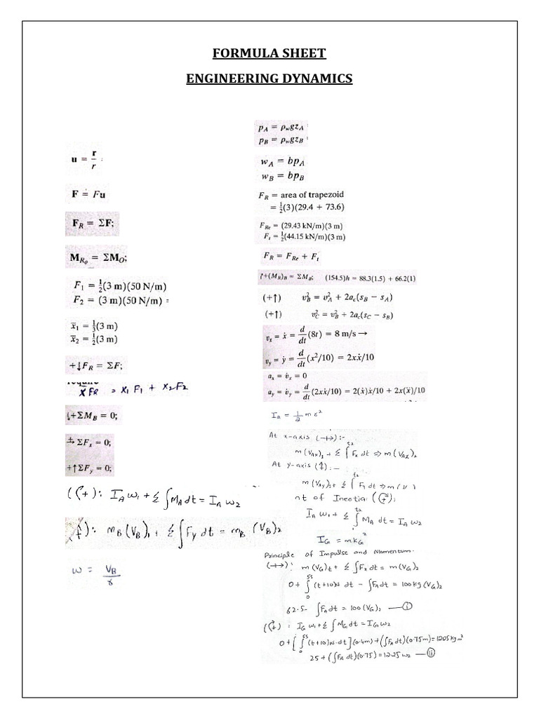 Formula Sheet 2 - ED | PDF