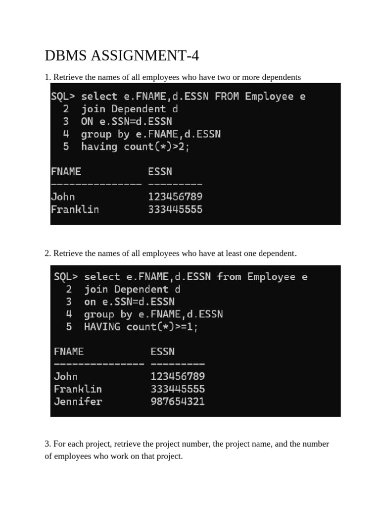 Dbmsassign 4 | PDF