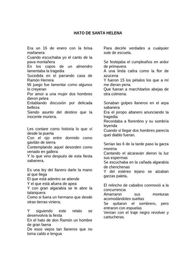 Tragedia en el Hato de Santa Helena | PDF