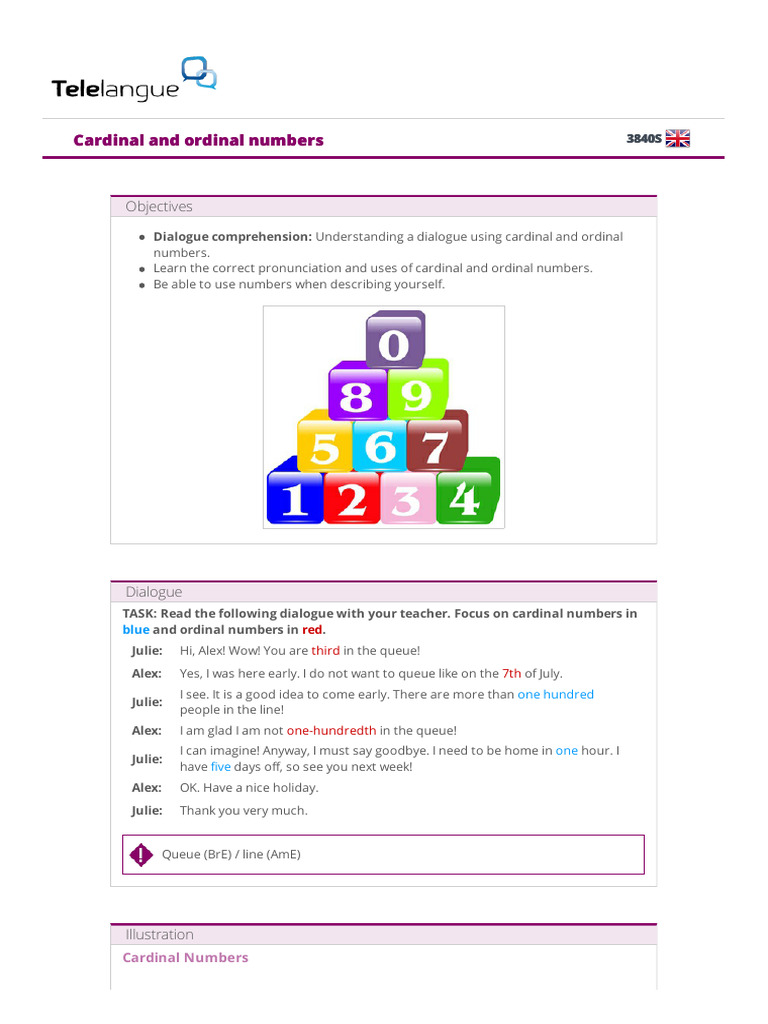 Cardinal and Ordinal Numbers | PDF
