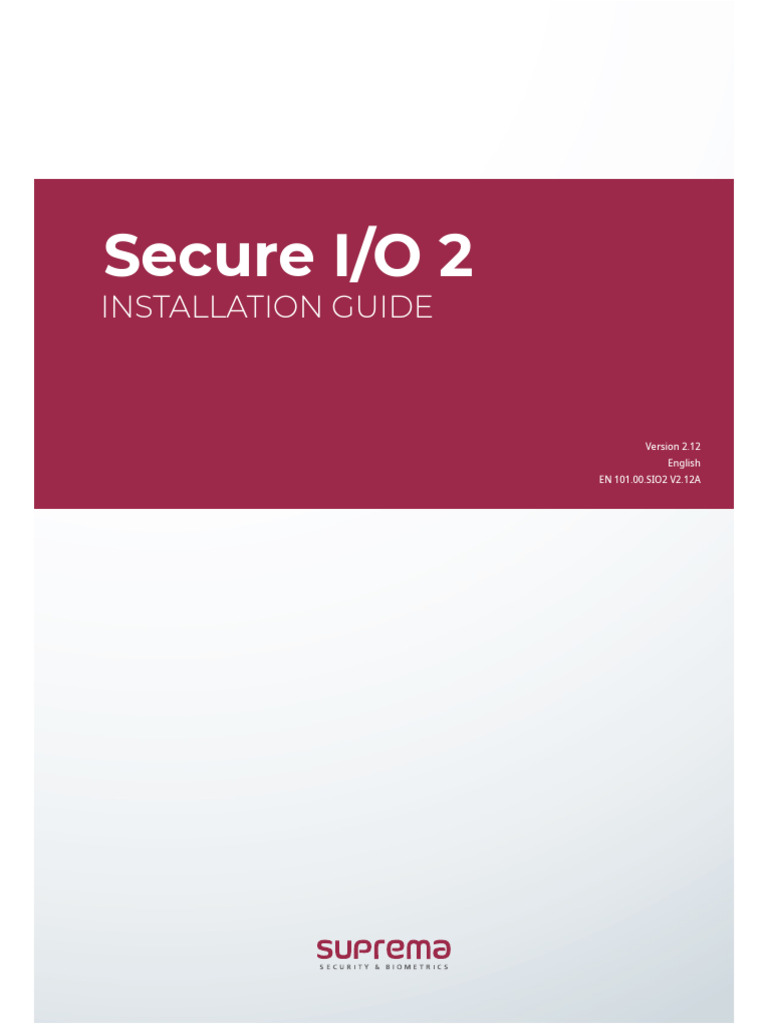 10 Bộ an Ninh (Phụ Kiện Bảo Mật) SIO2 - Suprema | PDF | Electrical ...
