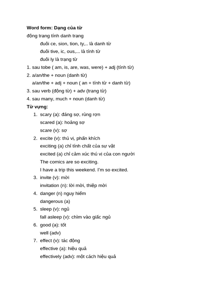 Word Form: D NG C A T | PDF