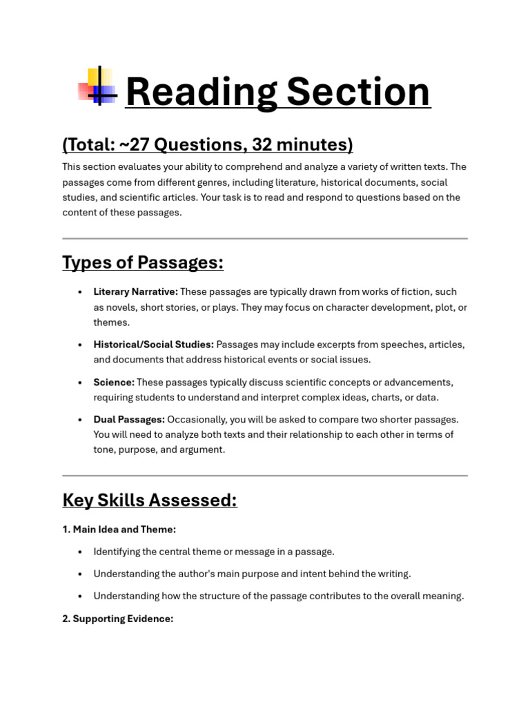Reading and Writing Section | PDF | Verb | Grammatical Number