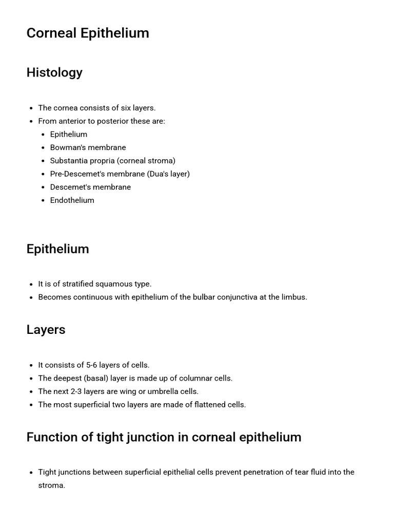 1 Corneal Epithelium | PDF