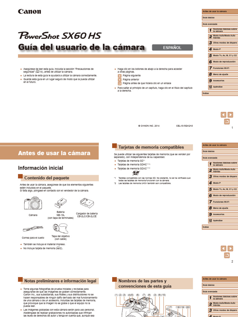 PowerShot SX60 HS Camera User Guide ES | PDF | Cámara | Exposición ...
