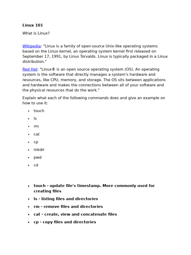 Essential Linux Commands and Concepts | PDF | Secure Shell | Kernel ...