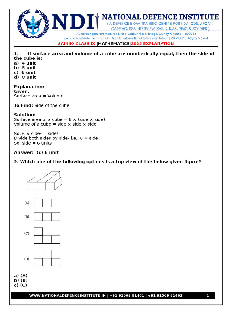 Class 9 Maths Answer Key 2025 | PDF | Area | Length