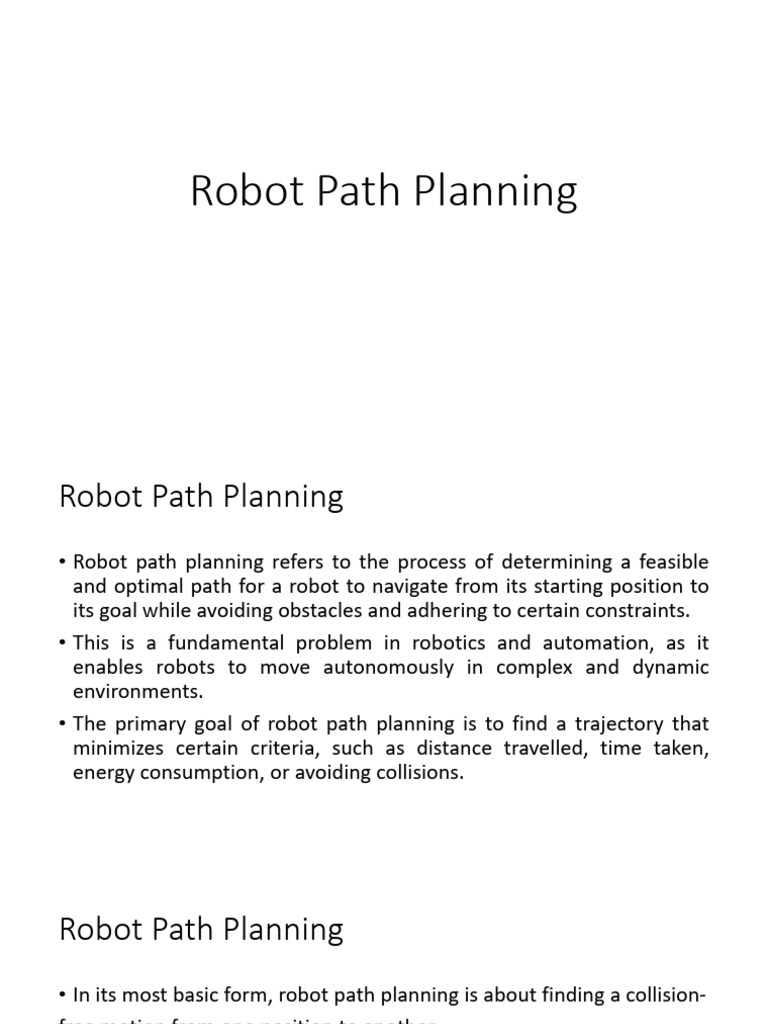 Robot Path Planning Techniques Explained | PDF | Differentiable ...