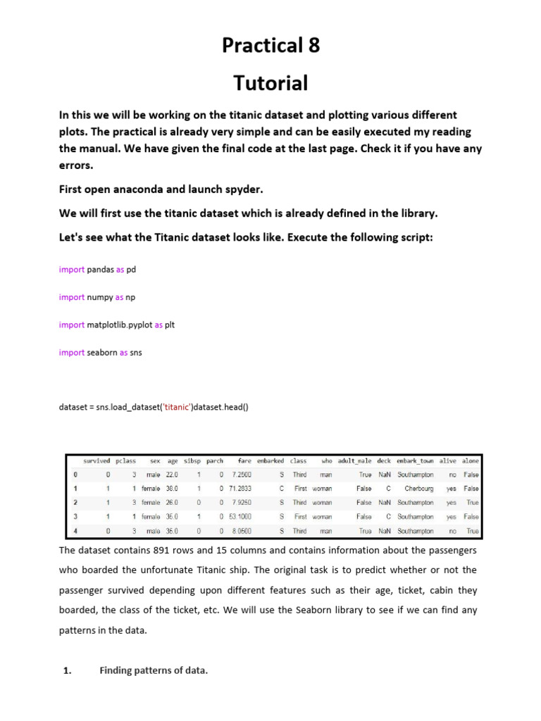 Titanic Data Visualization Tutorial | PDF | Quartile | Scatter Plot