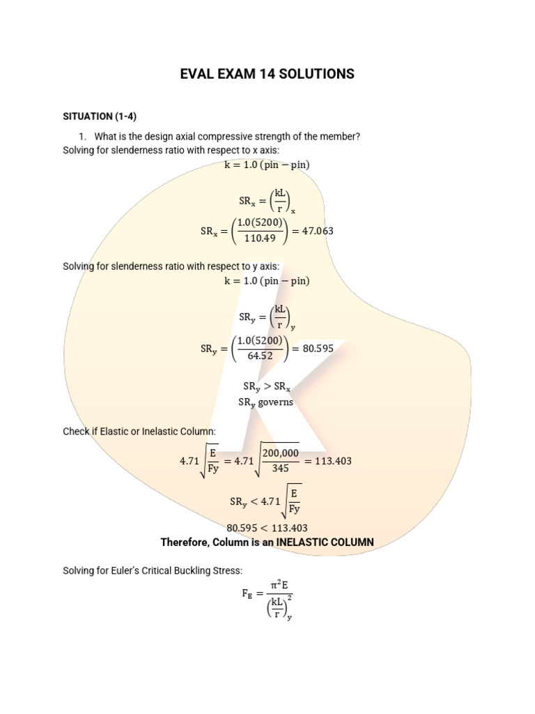 Eval Exam 14 Structural Solutions | PDF | Beam (Structure) | Mechanical ...