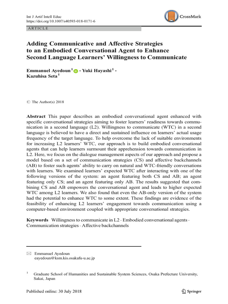Enhance L2 Learners' Communication WTC | PDF | Second Language | Second ...