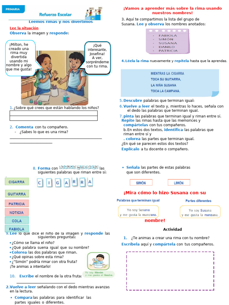 Leemos Rimas y Nos Divertimos | PDF