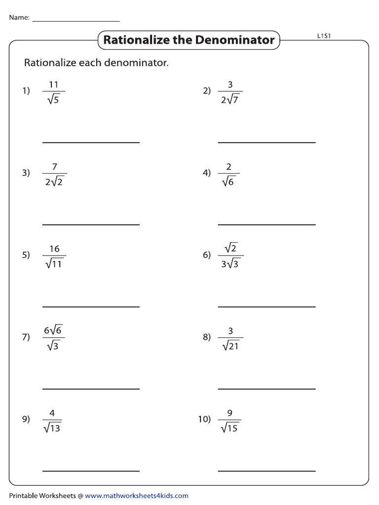 Rationalize Level 1 1 | PDF