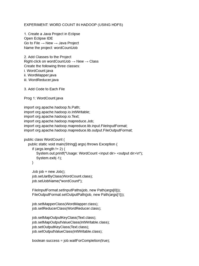 Hadoop Word Count Java Example | PDF | Apache Hadoop | Map Reduce