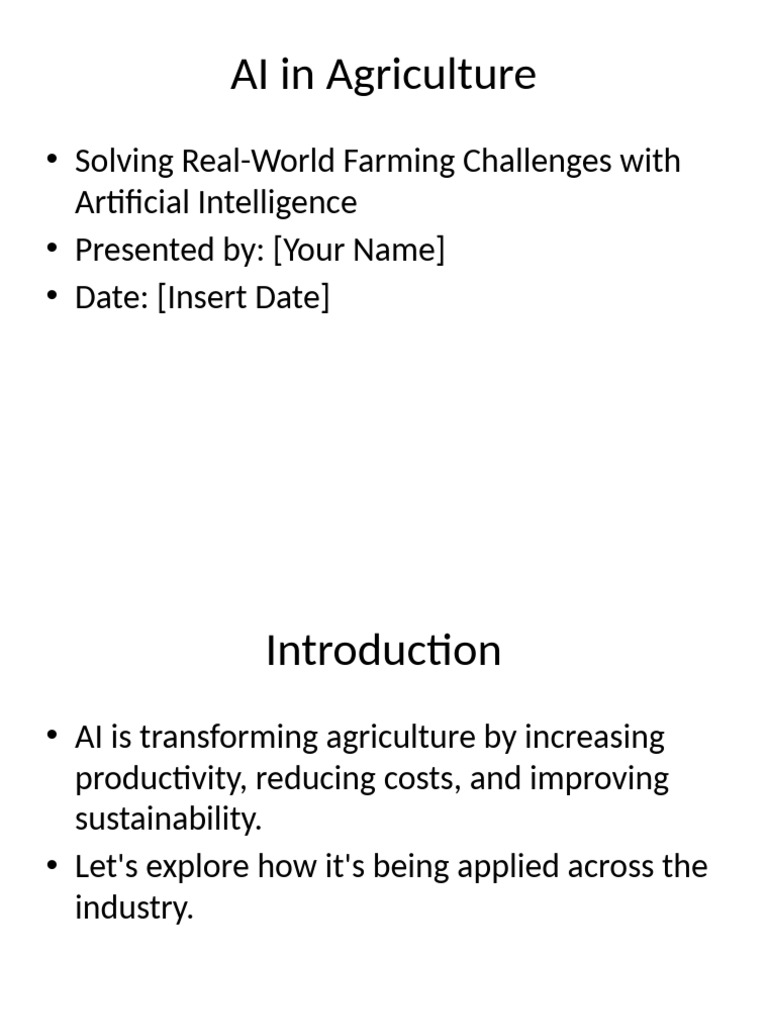AI Transforming Agriculture Practices | PDF