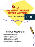 The Importance of Report Writing Shafiq