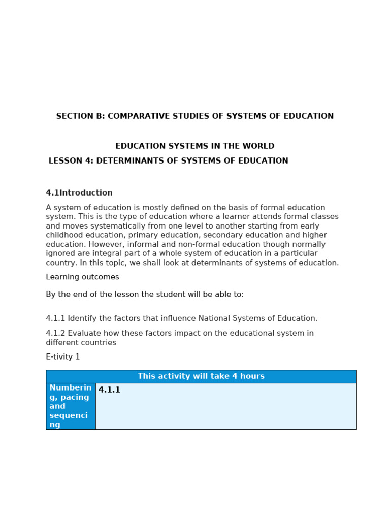 Determinants of Global Education Systems | PDF | Educational Stages ...