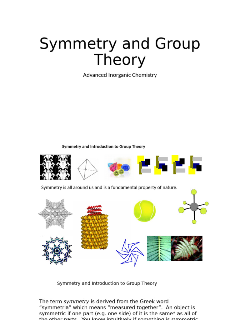 Symmetry and Group Theory in Chemistry | PDF | Group Theory | Group ...