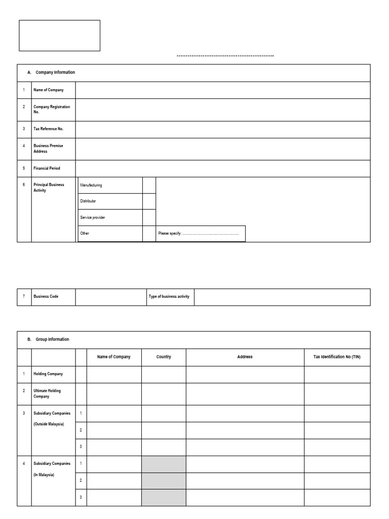 Minimum Transfer Pricing Documentation Template | PDF | Fee | Royalty ...