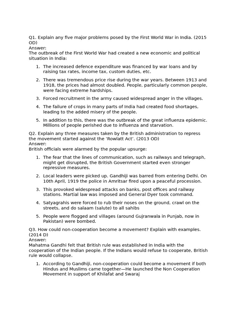Impact of WWI and Indian Nationalism | PDF | Mahatma Gandhi