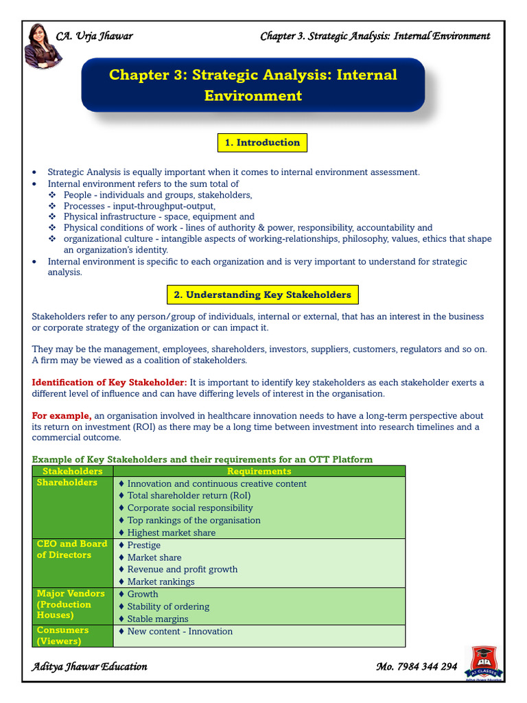Internal Environment Strategic Analysis | PDF | Competitive Advantage ...