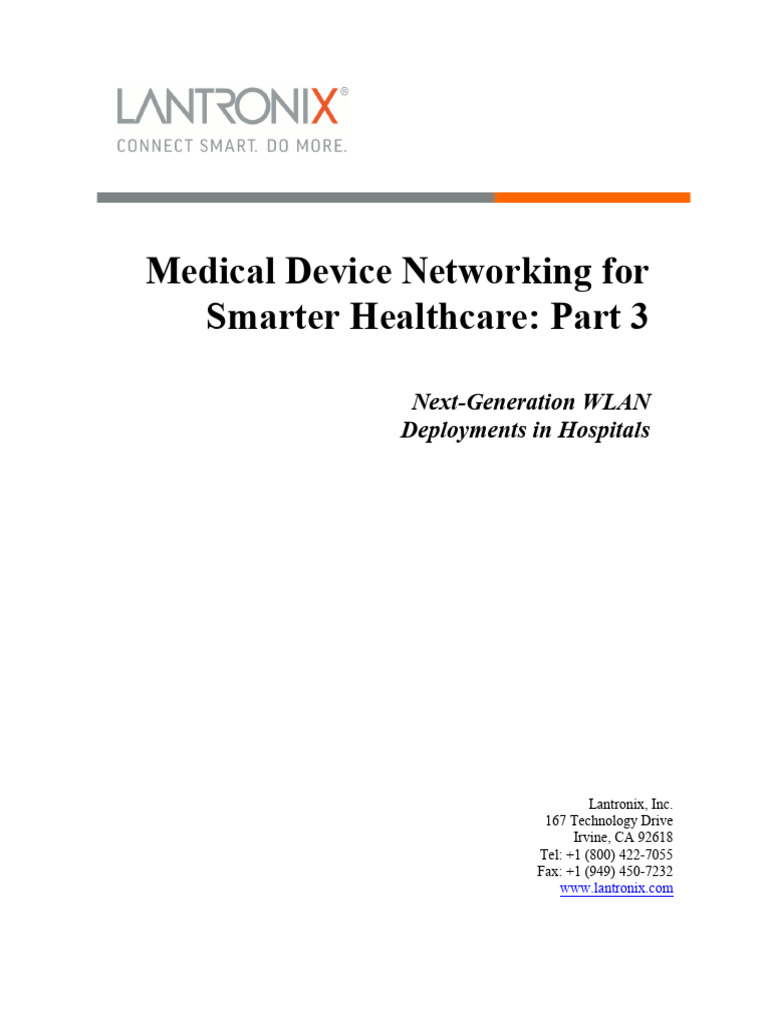 Medical Device Networking For Smarter Healthcare: Part 3: Next ...