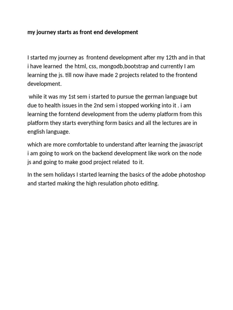 My Frontend Development Journey | PDF