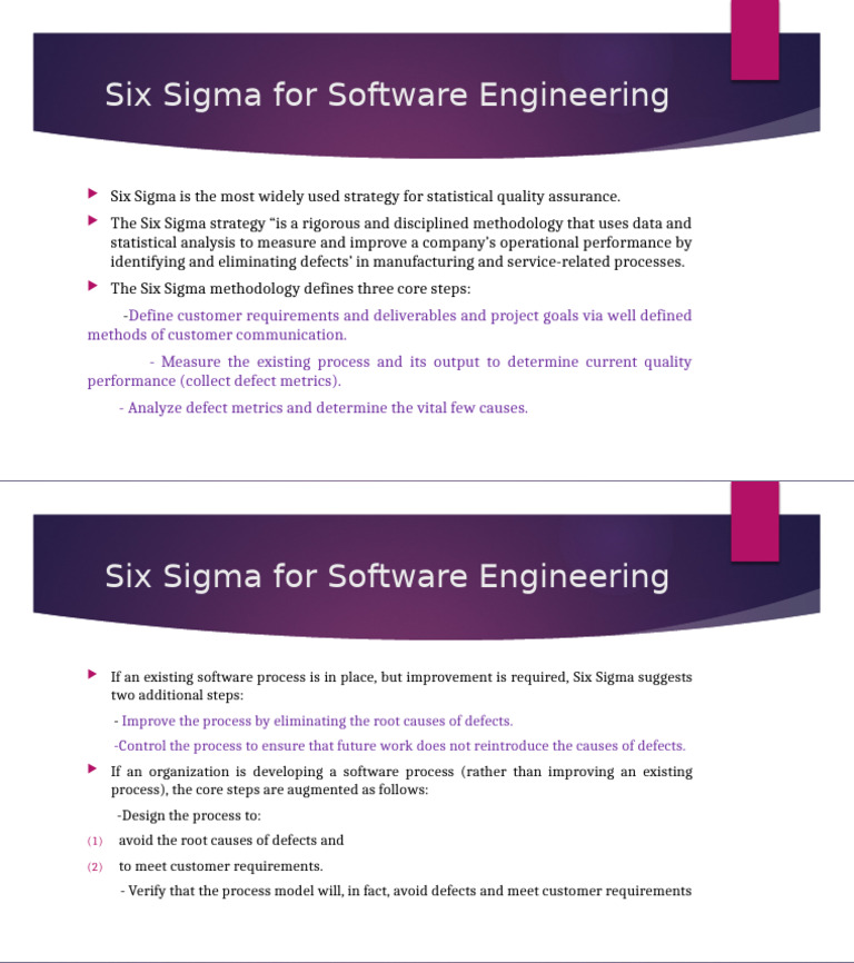 Six Sigma in Software Engineering | PDF