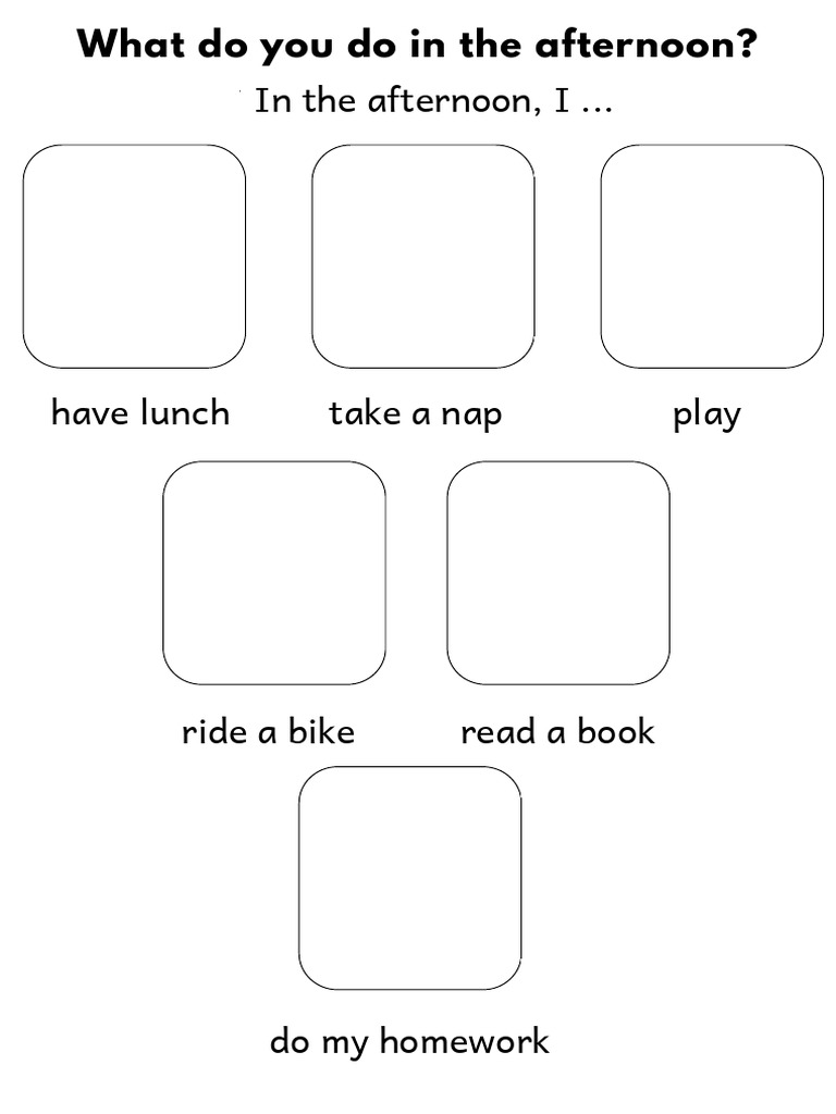 Worksheet Daily Routine - Afternoon | PDF