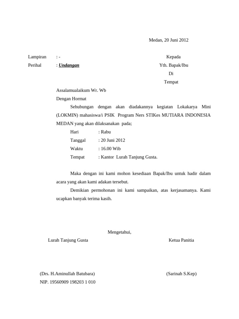 Undangan Lokakarya Mini PSIK STIKes 2012 | PDF