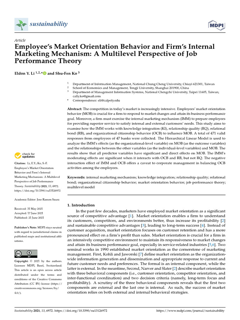 Employee Market Orientation and Internal Marketing | PDF | Marketing ...