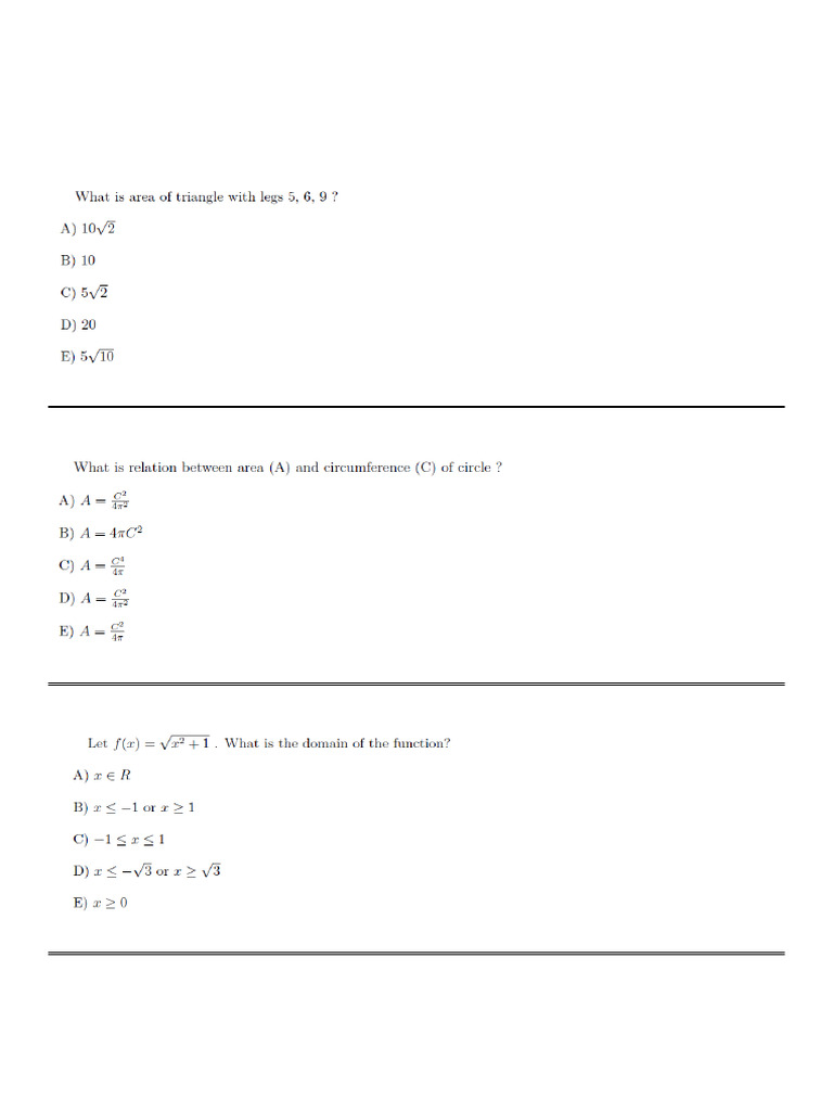 Math and Physics Exam Questions | PDF