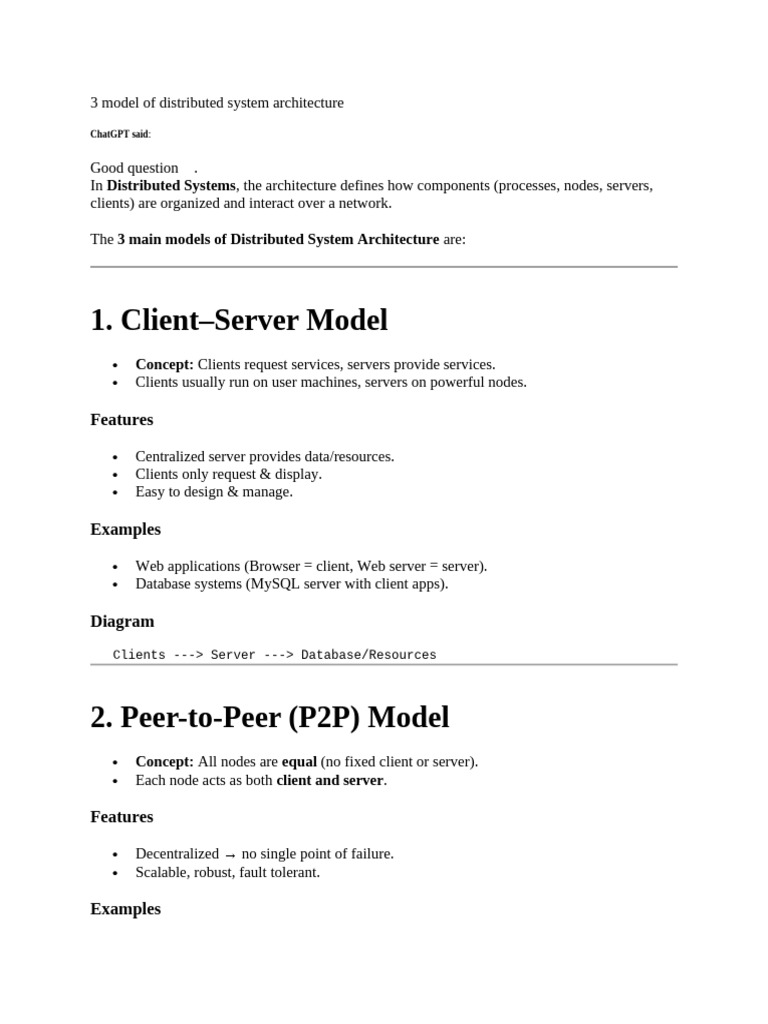 3 Model of Distributed System Architecture | PDF