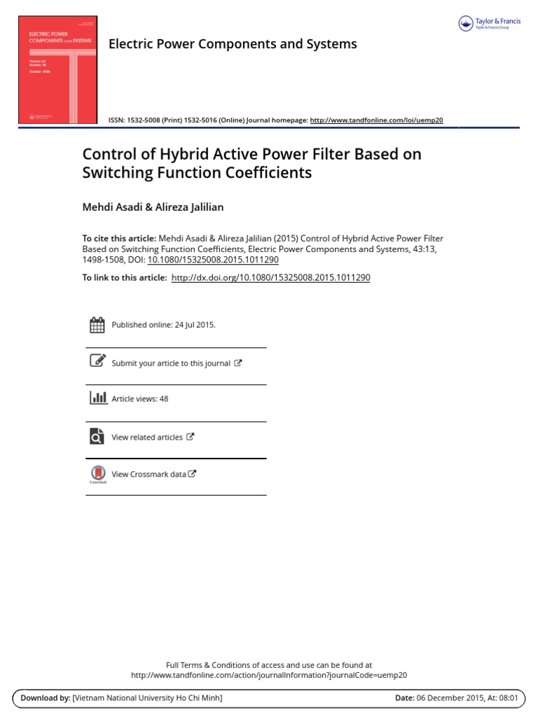 Control of Hybrid Active Power Filter | PDF | Power Inverter ...