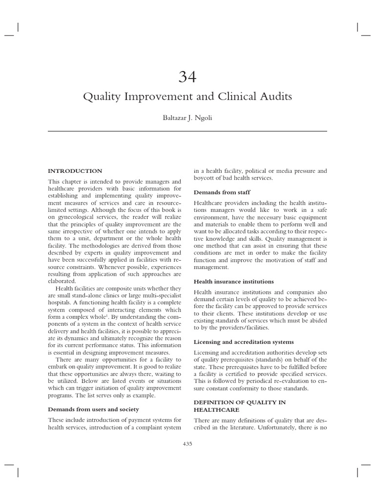 Quality Improvement in Gynecological Care | PDF | Patient | Quality ...