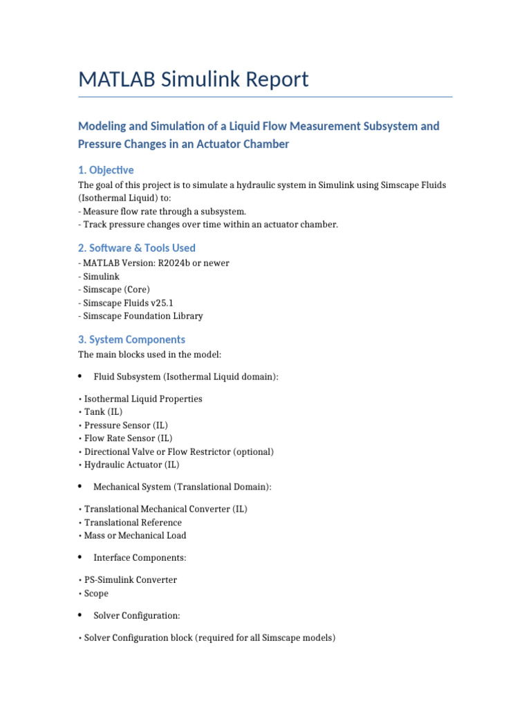 Liquid Flow Simulation Report | PDF | Flow Measurement | Actuator