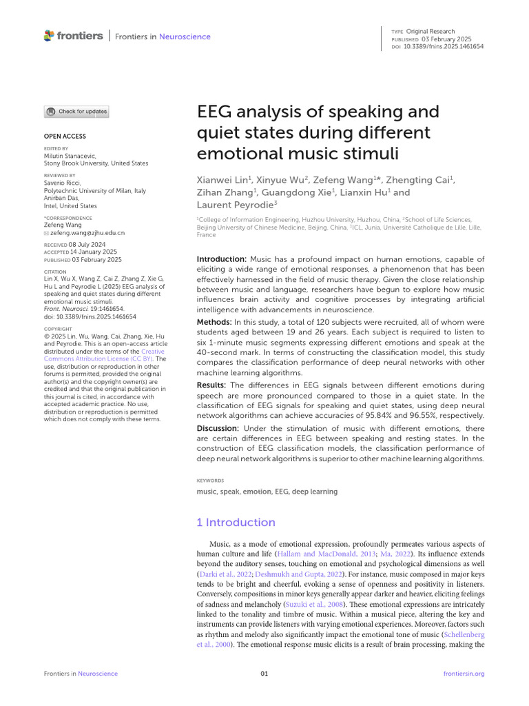 EEG Analysis of Music's Emotional Impact | PDF | Wavelet ...